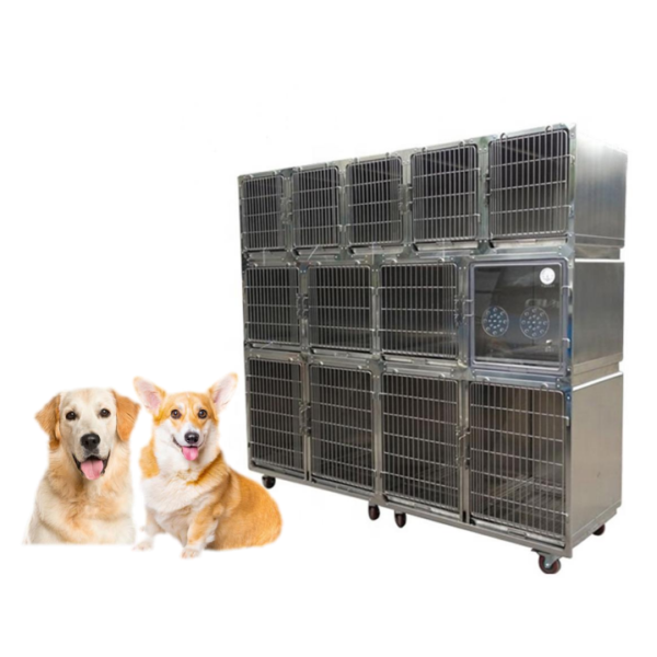 13 door stainless steel pet cage